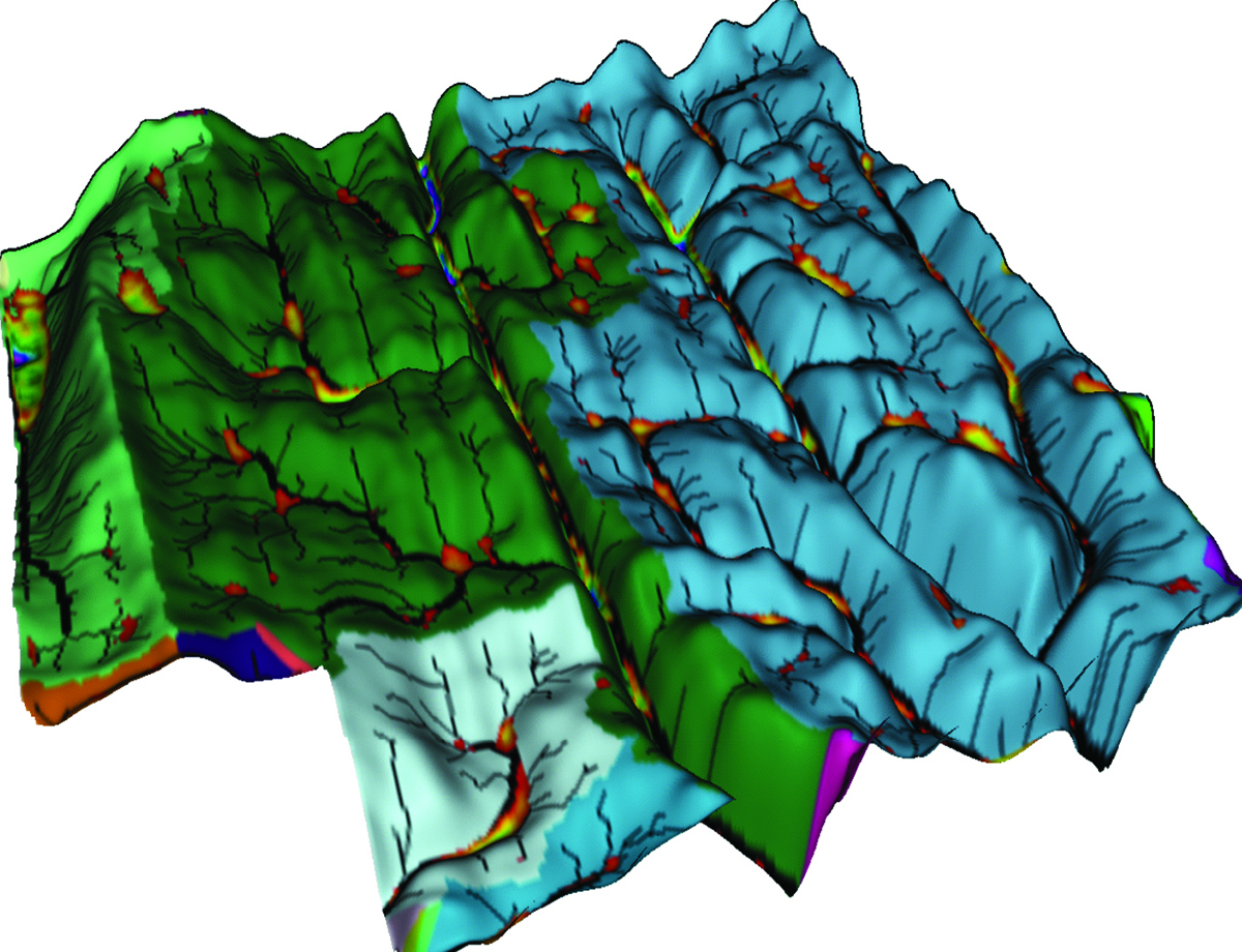 ADMS topography and drainage map