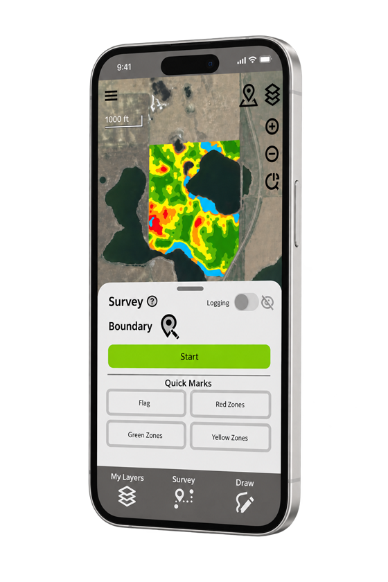 GK Field Mapper app running on a phone